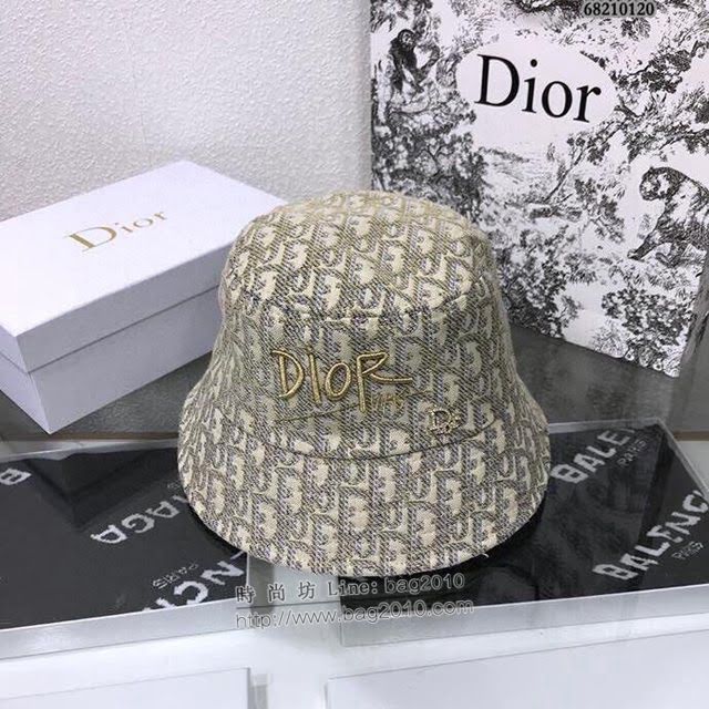 Dior新品女士帽子 迪奧老花漁夫帽遮陽帽  mm1444
